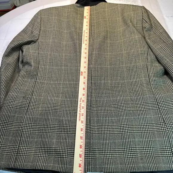 Irvine Park Glenn Plaid Men 44S Blazer Sport Coat Super Fine Lambswool Tan
